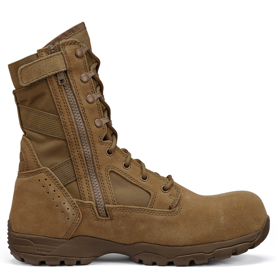 Belleville TR596Z CT Men's Flyweight Coyote Brown Hot Weather Side Zip Composite Toe OCP ACU Military Boot